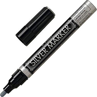 PILOT Metallic Permanent Paint Markers Silver Medium Point 12Pack 41800