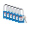 Brady Safety Lockout Padlock Sets  6 Pack  Blue  Keyed Different Safety Lockout Padlocks  1 Key Per Lock  SDPLBLU38STKD6