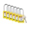 Brady Safety Lockout Padlock Sets  6 Pack  Yellow  Keyed Different Safety Lockout Padlocks  1 Key Per Lock  SDPLYLW38STKD6