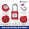 Brady Safety Lockout Padlock Sets  6 Pack  Red  Keyed Different Safety Lockout Padlocks  1 Key Per Lock  SDPLRED38STKD6