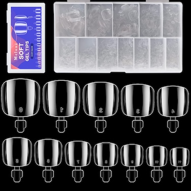 Clear Soft Gel ToeNail Tips Melous 600PCS Full Cover Nail Tips Gel x Nail Tips Clear False Fake Nails