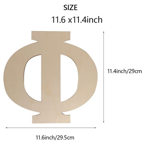 Focal20 Wooden Greek Letters Unfinished 11 Inch Alphabet for DIY Crafts Wood Letters Wooden Alphabets Letter Craft Pieces for DIY Display Decor  12 Inch