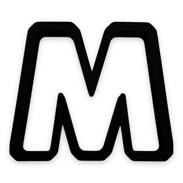 M Capital Block Letter Cookie Cutter with Easy to Push Design 35 inch