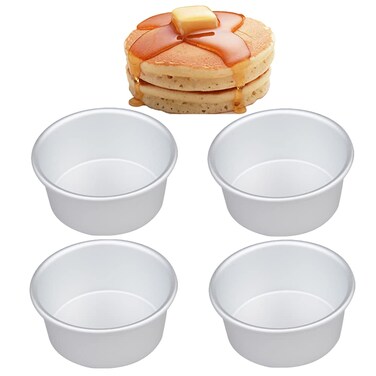 5Pack 5 Inch Cake Pan mini cake pan round aluminum cake pan used for family gatherings to bake mini cake pizza quiche