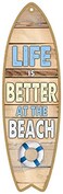 SJT ENTERPRISES INC Life is Better at The Beach Plank Style Surfboard MDF Wood plaques Signs  Measure 5 x 16 Size SJT01686