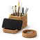GAIAMADE Pen Holder with Phone Stand and Paper Clip Holder Bundle Wicker Pencil Holder and Paper Clip Cup Pencil Holder with Cell Phone Stand for Office Desk Organization and Home Decoration
