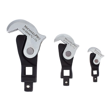 MichaelPro 3Pc SpringLoaded Auto Size Adjusting Crowfoot Wrench Set  5  32mm 316  114  SelfAdjusting Wrench MultiSize Spring Wrench Auto Size Rapid Wrench MP001205