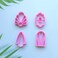 CHENRUI Set of 4 Polymer Clay Cutters with Embossing Stamps Art Deco Earring Polymer Clay Cutter