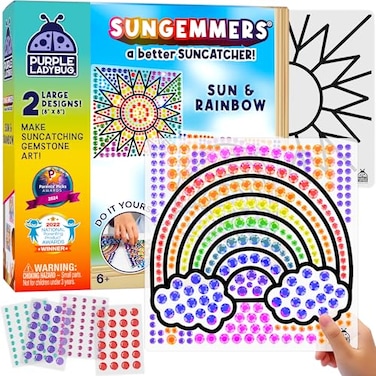 SUNGEMMERS Window Art Suncatcher Kits Diamond Art  Stocking Stuffers for Kids 7 6 Year Old Girl Gifts Idea  Christmas Gifts for 4 5 6 7 8 9 10 Year Old Girls  Boys Crafts for Kids Ages 68 812