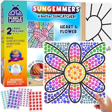 SUNGEMMERS Window Art Suncatcher Kits for Kids Crafts Ages 48  Arts  Crafts for Girls Ages 812 46 68 Girls  Boys Fun Girls Toys Age 68  Up  Christmas  Birthday Gifts for 6 Year Old Girls