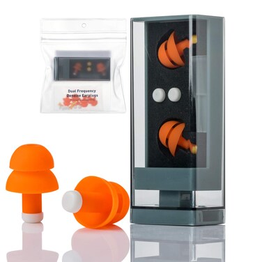 Ear Plugs for Sleeping Noise Cancelling Premium High Fidelity Denoise Soft Silicone Dual Frequency Earplugs with Popup Storage Box for Concerts Shooting Swimming Snoring Working Kids AdultsC