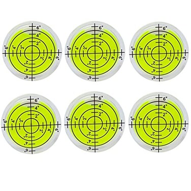 WOYISEPG 6Pcs Small Circular Bubble Spirit Level Double Sided Adhesive RV Levelers Round RV Standard Levels Measuring Tool 32x7mm