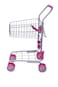 Click N Play Kids Shopping Cart with Food Play Grocery Cart for Kids with 23 Pieces Toddler Shopping Cart  Fits 18 inch Baby Dolls Smooth Rolling Wheels Folds for Easy Storage Pink  Black