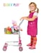 Click N Play Kids Shopping Cart with Food Play Grocery Cart for Kids with 23 Pieces Toddler Shopping Cart  Fits 18 inch Baby Dolls Smooth Rolling Wheels Folds for Easy Storage Pink  Black