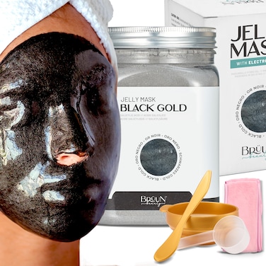 Jelly Mask Jar Black Gold Salicylic AC BHA PeelOff Face Care Rubber Mask  23 fl oz Skin Care Moisturizing Gel Mask Jar Spa Set