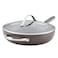 Ayesha Curry Kitchenware 80293 Professional Hard Anodized Nonstick Deep Frying PanSkillet with Lid and Helper Handle 1225 Inch  Charcoal