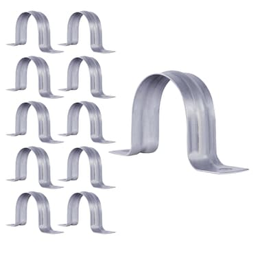 Highcraft QQTH610 TwoHole Pipe Strap U Bracket 6 Inch Galvanized Steel10 Pack