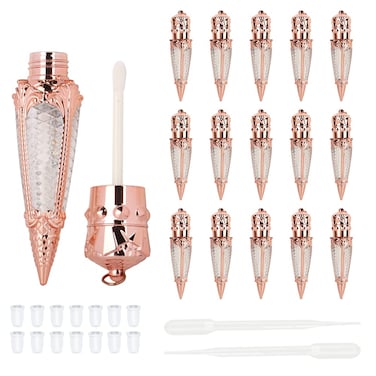 15pcs 4ml rose gold crown empty lip gloss tubes empty Key chain lipgloss containers