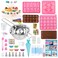 Cake Pop Maker Kit 618Pcs with 5 Silicone Mold Sets  3 Tier Display Stand Chocolate Candy Melting PotPiping Tips and Coupler Measuring Cup Muffin Cupcakes Decorating Pen Lollipop Sticks