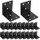 Riuog 20 Pcs Metal Corner Braces 2in L Brackets for Wood 90 Degree Heavy Duty Wide Corner Black Metal Corner Bracket for Wood Furniture Bed Chair