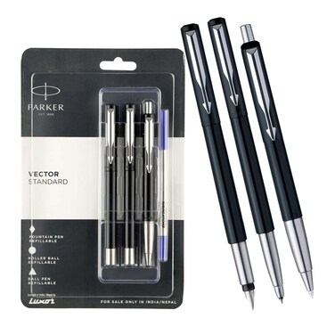 Parker Vector Standard Fountain Pen Roller Ball Pen Black