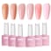 FZANEST Gel Nail Polish Jelly Nude SetSheer Natural Milky Pink 6 Colors Gel Polish Nail Kit Soak Off LED UV Varnish Nail Art Manicure Kit
