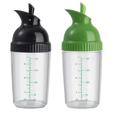 Salad Dressing Shaker Container Homemade Salad Dressing Bottle Mixer MeasureDripless Pour Soft Grip BPA Free2 Pcs