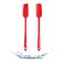 Armrouns 2pack Jar Spatula Long Handle Silicone Kitchen Scraper Spatula NonStick Rubber Scraper for Jars Cooking Baking Stirring Mixing Red