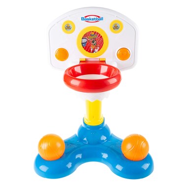 Hey Play Kids Basketball Hoop  Mini Backboard System with 2 Height Settings Interactive Sounds and Lights and 2 Basketballs Multicolor