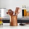 LOHONER Wooden Utensil Holder for Countertop 360 Rotating Kitchen Utensil Holder 72x 6 Large Acacia Cooking Utensil Holder for Kitchen Counter Farmhouse Kitchen Decor