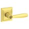 Baldwin Torrey Pines Entry Door Handle Reversible Lever with Keyed Lock Featuring SmartKey Rekey Technology and Microban Protection in Satin Brass