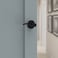 Kwikset Balboa Entry Door Handle with Lock and Key Secure Keyed Reversible Lever Exterior Doorlock For Front Entrance and Bedrooms Matte Black Pick Resistant Smartkey Rekey Security