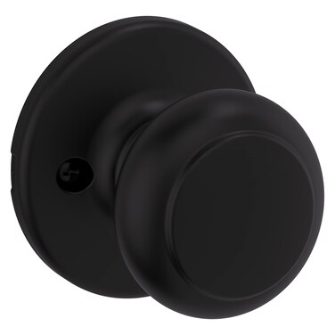 Kwikset Cove Dummy Door Knob Single Sided Handle for Closets French Double Doors and Pantry Matte Black NonTurning Interior PushPull Door Knob
