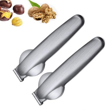 Nutcracker Chestnut Clip304 Stainless Steel Metal Nut Cracker For Pecans All Nuts Sheller Walnut PliersMetal Nut Opener PlierKitchen Tools Multifunctional Chestnut Opener Chesenut Peeler 2 PCS