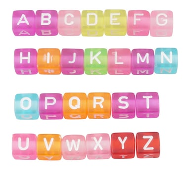 ALLinONE Mixed Acrylic LetterAlphabet AZCube Beads 10x10x10mm for DIY Craft Transparent Multicolor
