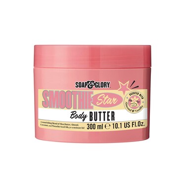 Soap  Glory Smoothie Star Body Butter  Vanilla and Almond Infused Body Cream with Vitamin E  Shea Butter  Rich Moisturizing Cream for Dry Skin 300ml
