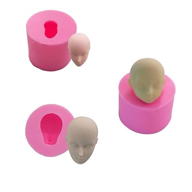 Baby Face Silicone Molds Fondant Doll Head Cake Mold Chocolate Candy Pastry Tool Handmade Soap Polymer Clay Mould Silicone Moule