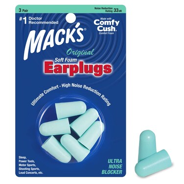 Macks Original Soft Foam Earplugs 3 Pair  33B Highest NRR Comfortable Ear Plugs for Sleeping Snoring Work Travel  Loud Events  Made in USA