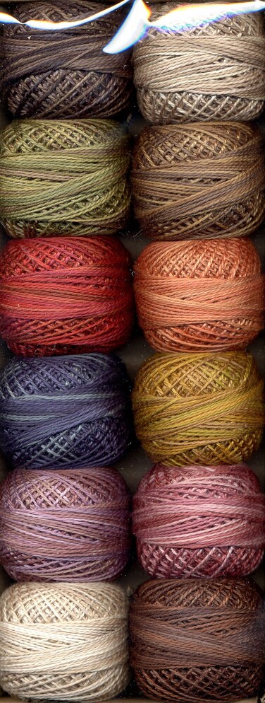 Valdani Perle Cotton Embroidery Thread Size 8 Vintage Hues Collection