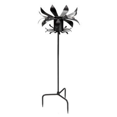 Achla Designs GBS13 Petals Gazing Ball Wrought Iron Globe and Toadstool Stand Black