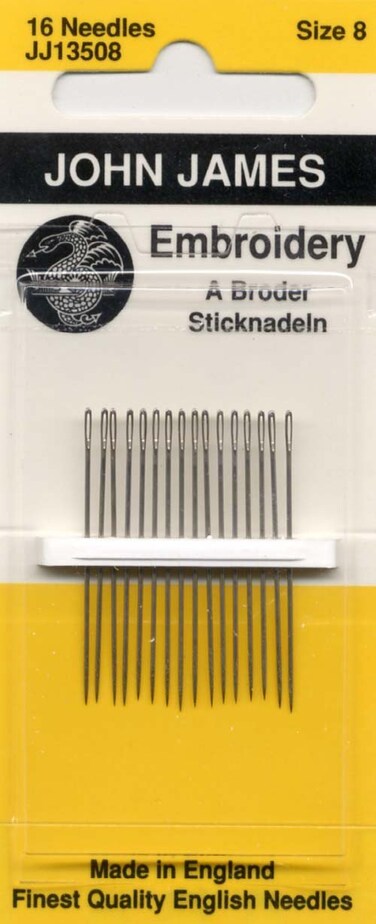 Colonial Needle John James Embroidery Hand Needles Size 8 16Pkg
