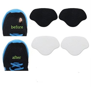 Sneaker ToeHeel Prevention Repair Shoe Hole Toeburst PatchInsert Wear SelfAdhesive 1pairs of Black and 1 Pair of White