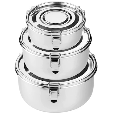 allprettyall Premium Stainless Steel Food Storage Containers 304 Grade The Original LeakProof Airtight SmellProof  Perfect For Camping Trips Lunches Leftovers Soups Salads