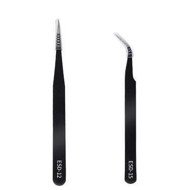 Nail Art Tweezers for Nail Art Nail Sticker Tweezer Eyelash Extension Tweezers for Ingrown Hair Removal  Eyebrows Splinter Blackhead Nail Foil Tweezers Nail Decor Tweezers Black Rhinestone PIckers