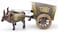 Two Moustaches Village Bullock Cart Showpiece Yellow