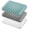 Self Draining Soap Dishes 3 Pcs Silicone Soap Saver Waterfall Drainer Soap Holder for Bathroom Extend Soap Life Keep Soap Bars Dry Clean  Easy Cleaning White Gray Teal