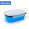 Lunbengo Collapsible Lunch Box Containers Silicone Bento Box with Airtight Lid and 2 in1 Spoon  Fork 1000ml Large Portion Reusable Silicone Food Storage Container Microwave Dishwasher Safe