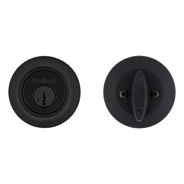 Kwikset 660 Deadbolt Deadbolt Lock Matte Black Round Exterior Keyed Front Entry Door Pick Resistant SmartKey Rekey Security Single Cylinder Dead Bolt