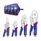 WORKPRO 4Piece Locking Pliers Set with Comfortable Grip 512 7 and 9 Curved Jaw Locking Pliers 612 Long Nose Locking with Storage Bag