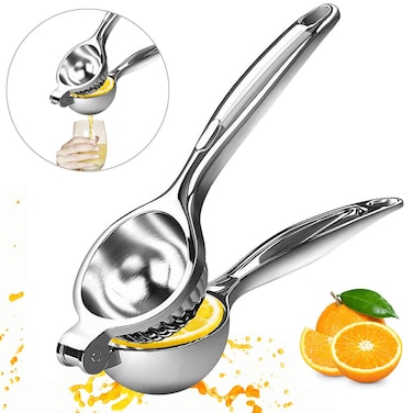 JOMOQ Manual Lemon Squeezer Lime Squeezer Citrus Juicer Hand Fruit Juicer Citrus Press Lime Juicer Hand Held silver